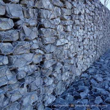 Pared de contención revestida gris de Gabion del PVC de la construcción